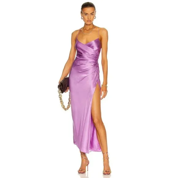 The Sei Strappy Gathered Dress in Lilac Purple 6 Women's Maxi Long Dress - Picture 1 of 11